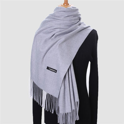 Christmas Gift  Winter Scarf For Women Long Warm Cashmere Scarves Hijab Solid Lady Shawl Wrap Female Pashmina Bandana Head Scarfs Echarpe