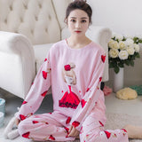 solvbao Women Pajamas Set Girl Sleepwear Pijama Long Women Pyjamas Suit Female Clothing Set  Nightwear