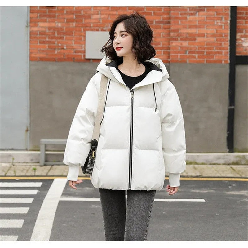 Christmas Gift  New Winter Coat Women Jacket Fashion Cotton Padded Parka Outwear Hooded Loose Oversize Female Clothing Casual Jacket Coat