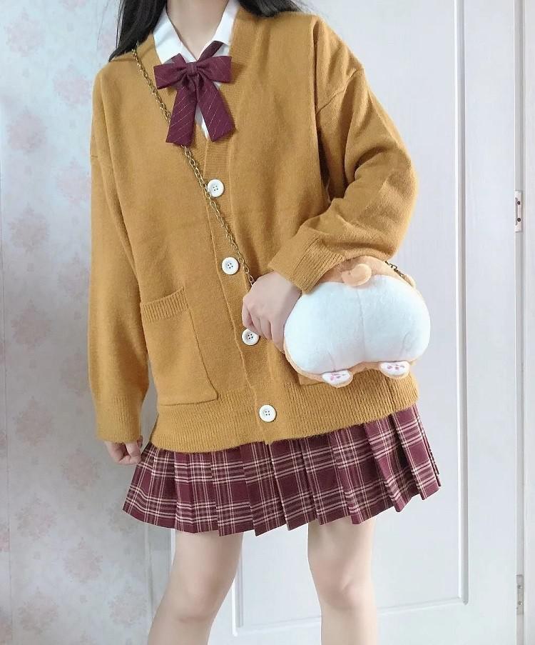 Christmas Gift  new sweet cute girl knitting sweater lazy college style loose sleeve Harajuku girl JK uniform sweater coat s ~ 2XL