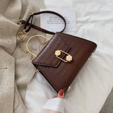 Back To College  Stone Pattern PU Leather Crossbody Bags For Women Fashion Small Cross Body Brand Designer Lady Shoulder Bag Luxury Handbags