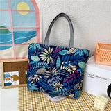 solvbao Fashion Folding Women Big Size Handbag Tote Ladies Casual Flower Printing Canvas Graffiti Shoulder Bag Beach Bolsa Feminina