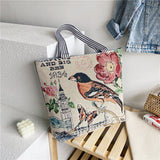 solvbao  Fashion Folding Women Big Size Handbag Tote Ladies Casual Flower Printing Canvas Graffiti Shoulder Bag Beach Bolsa Feminina