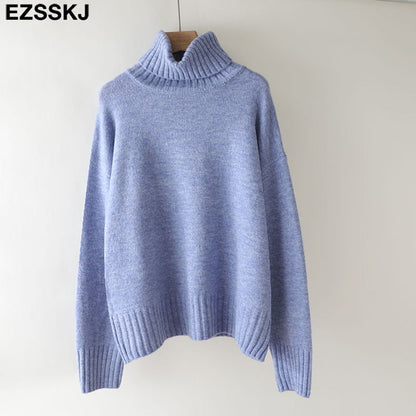 Christmas Gift autumn Winter casual cashmere oversize thick Sweater pullovers Women  loose Turtleneck women's sweaters jumper