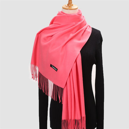 Christmas Gift  Winter Scarf For Women Long Warm Cashmere Scarves Hijab Solid Lady Shawl Wrap Female Pashmina Bandana Head Scarfs Echarpe