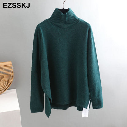 Christmas Gift Autumn Winter O-NECK oversize thick Sweater pullovers Women  loose cashmere  turtleneck Sweater Pullover female Long Sleeve