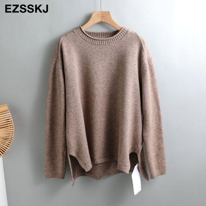 Christmas Gift Autumn Winter O-NECK oversize thick Sweater pullovers Women  loose cashmere  turtleneck Sweater Pullover female Long Sleeve