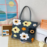 solvbao Fashion Folding Women Big Size Handbag Tote Ladies Casual Flower Printing Canvas Graffiti Shoulder Bag Beach Bolsa Feminina