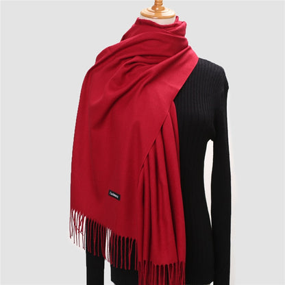 Christmas Gift  Winter Scarf For Women Long Warm Cashmere Scarves Hijab Solid Lady Shawl Wrap Female Pashmina Bandana Head Scarfs Echarpe