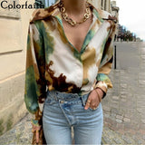 Christmas Gift  New  Y2K Retro Autunm Blouses Shirts Vintage Printed Ink Style Korean Lady Fashionable Stylish Wild Tops BL66049