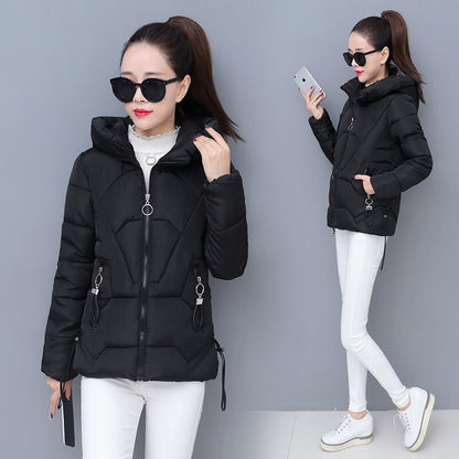 Christmas Gift  Winter Jacket Women Coats Hooded Jackets Parkas Thick Warm Cotton Padded Female Loose Short Coat Outwear Plus size 4XL P820