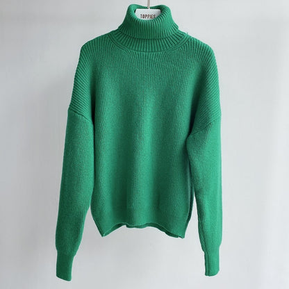 Christmas Gift  Sexy Deep v-neck Sweater Off Shoulder Sweater Green White Knitted Tops Korean Winter Clothes