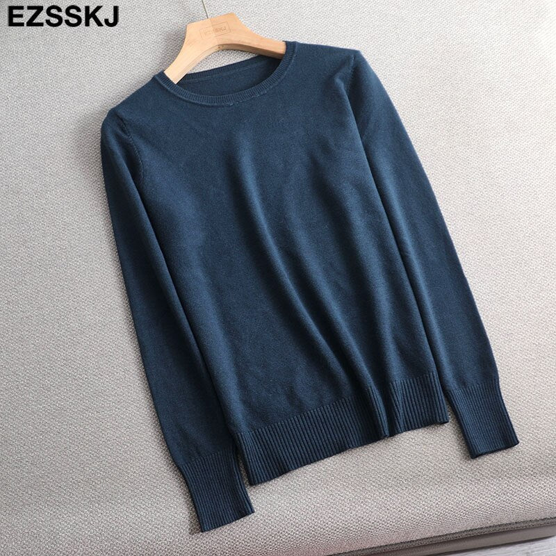 Christmas Gift Autumn Winter O-NECK BASIC  Sweater pullovers Women  Female  loose BOTTOM Sweater Pullover female