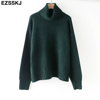 Christmas Gift autumn Winter casual cashmere oversize thick Sweater pullovers Women  loose Turtleneck women's sweaters jumper