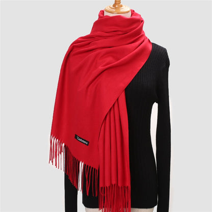 Christmas Gift  Winter Scarf For Women Long Warm Cashmere Scarves Hijab Solid Lady Shawl Wrap Female Pashmina Bandana Head Scarfs Echarpe