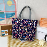 solvbao Fashion Folding Women Big Size Handbag Tote Ladies Casual Flower Printing Canvas Graffiti Shoulder Bag Beach Bolsa Feminina