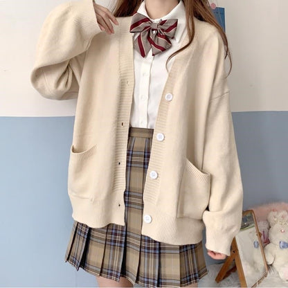 Christmas Gift  new sweet cute girl knitting sweater lazy college style loose sleeve Harajuku girl JK uniform sweater coat s ~ 2XL