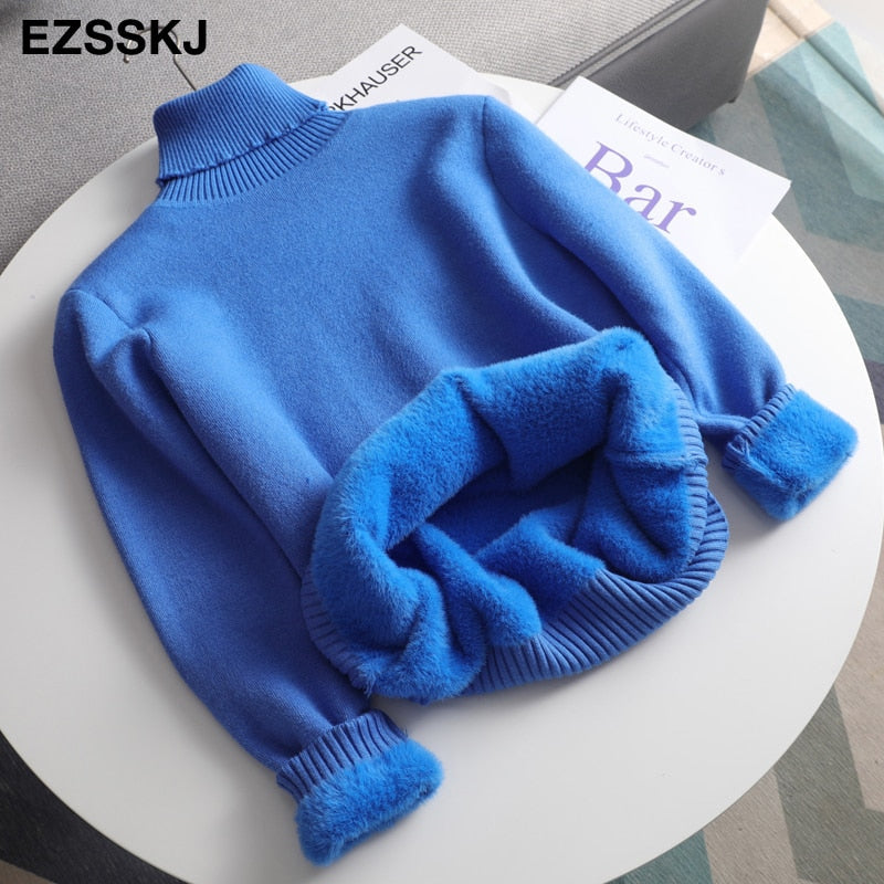 Christmas Gift  Autumn winter cashmere basic warm Sweater velvet Pullovers Women female fur thick Turtleneck sweater knit Jumpers top