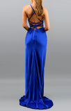 Vestido De Festa Mermaid Evening Dresses Long  Satin Spaghetti Straps Robe De Soiree Sexy Backless Sukienka Dluga Wieczorowa