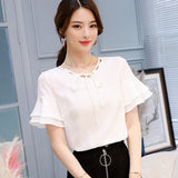 Back to college outfits Clearance In Stock Lowest Price Women Blouses & Shirts Summer Shirt New Fashion Slim Korean Office Long Sleeve Shirts Top fx0615