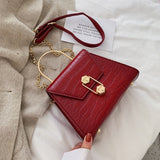 Back To College  Stone Pattern PU Leather Crossbody Bags For Women Fashion Small Cross Body Brand Designer Lady Shoulder Bag Luxury Handbags