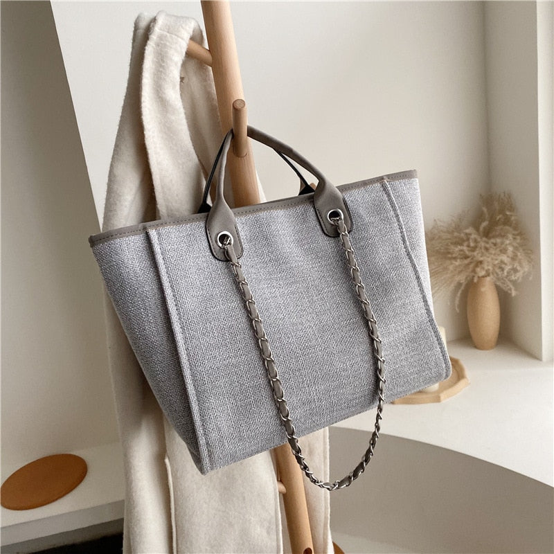 solvbao  Women's Casual Shoulder Bag Tote Designer Female Bag New Chain Messenger Bags Canvas Leisure Handbags Women's Bag  Trend