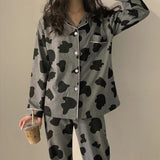 Cotton Home Suits Korean Sleepwear Plaid Print Pajamas for Women Summer  Pyjamas Girls Pijama Short and Long Sleeve Pjs Set