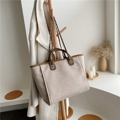 solvbao  Women's Casual Shoulder Bag Tote Designer Female Bag New Chain Messenger Bags Canvas Leisure Handbags Women's Bag  Trend