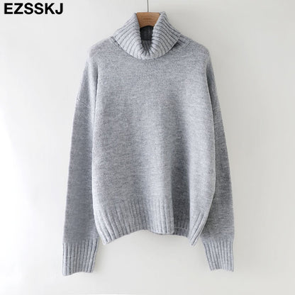 Christmas Gift autumn Winter casual cashmere oversize thick Sweater pullovers Women  loose Turtleneck women's sweaters jumper