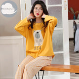 Spring Autumn Women's Sleep Lounge Pajama Long Sleeved Woman Pajama Set Cartoon Pyjamas Cotton Sleepwear M L XL XXL XXXL Fashion