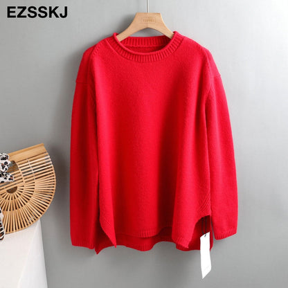 Christmas Gift Autumn Winter O-NECK oversize thick Sweater pullovers Women  loose cashmere  turtleneck Sweater Pullover female Long Sleeve