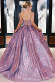 Elbisesi Sequins Evening Dresses Long with Pockets  Ball Gown Sweetheart Robe De Soiree Vestidos De Fiesta