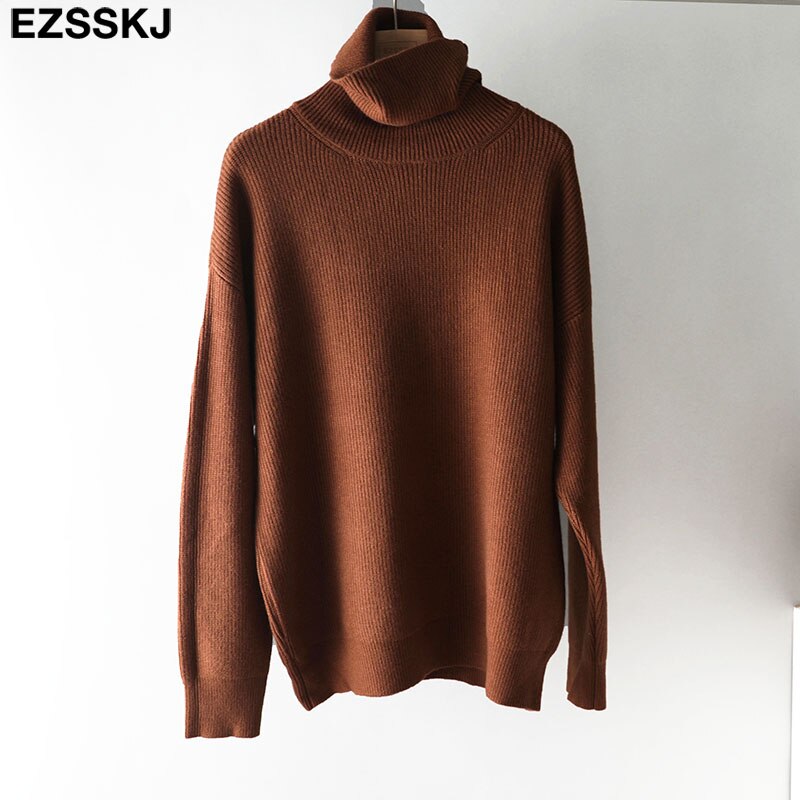 Christmas Gift  Women's Sweater Autumn Winter Warm Turtlenecks Casual Loose Oversized  wool sweaters  Pullover  Femme top