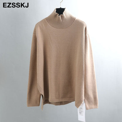 Christmas Gift Autumn Winter O-NECK oversize thick Sweater pullovers Women  loose cashmere  turtleneck Sweater Pullover female Long Sleeve