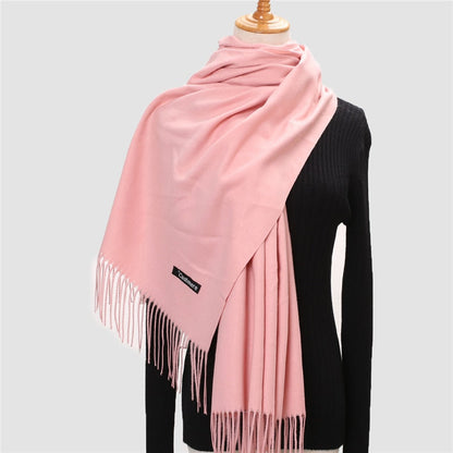 Christmas Gift  Winter Scarf For Women Long Warm Cashmere Scarves Hijab Solid Lady Shawl Wrap Female Pashmina Bandana Head Scarfs Echarpe