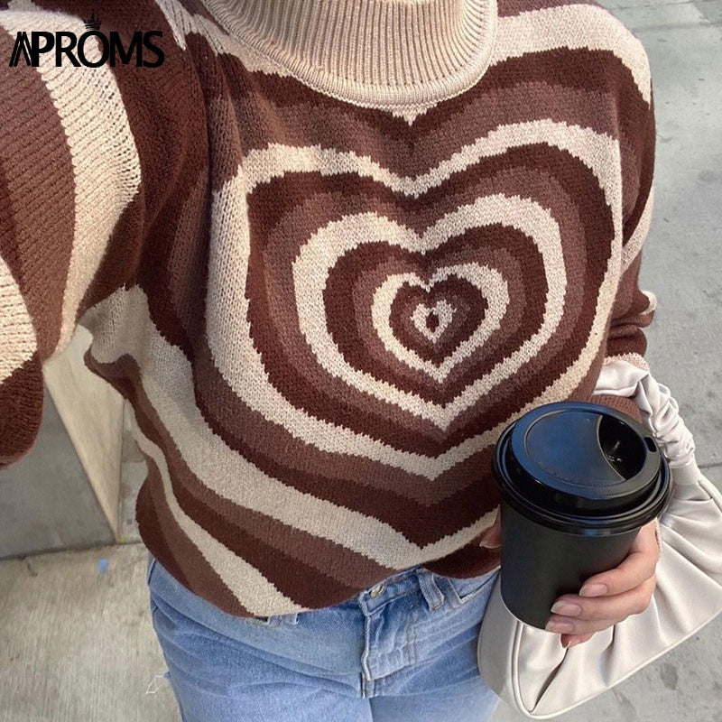 Christmas Gift Aproms Fashion Stripes Print Sweaters Women Winter Knitted Warm Pullovers Female Long Jumpers Streetwear Loose Outerwear