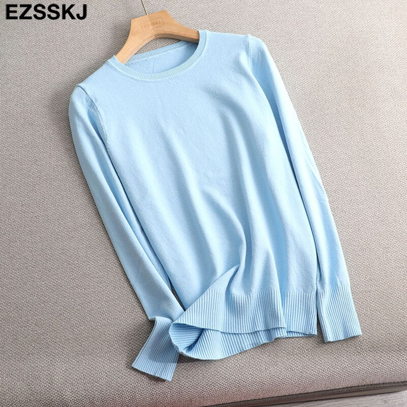 Christmas Gift Autumn Winter O-NECK BASIC  Sweater pullovers Women  Female  loose BOTTOM Sweater Pullover female