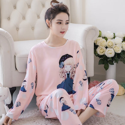 solvbao Women Pajamas Set Girl Sleepwear Pijama Long Women Pyjamas Suit Female Clothing Set  Nightwear