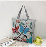 solvbao  Fashion Folding Women Big Size Handbag Tote Ladies Casual Flower Printing Canvas Graffiti Shoulder Bag Beach Bolsa Feminina