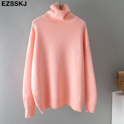 Christmas Gift  Women's Sweater Autumn Winter Warm Turtlenecks Casual Loose Oversized  wool sweaters  Pullover  Femme top