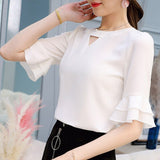 Back to college outfits Clearance In Stock Lowest Price Women Blouses & Shirts Summer Shirt New Fashion Slim Korean Office Long Sleeve Shirts Top fx0615