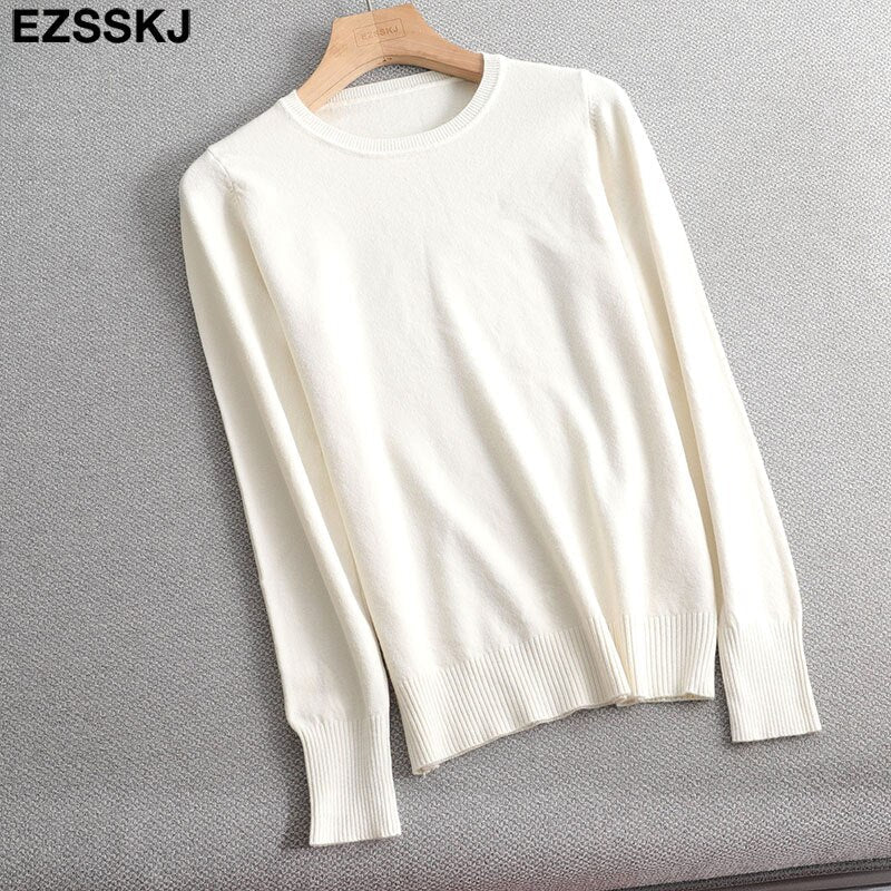 Christmas Gift Autumn Winter O-NECK BASIC  Sweater pullovers Women  Female  loose BOTTOM Sweater Pullover female