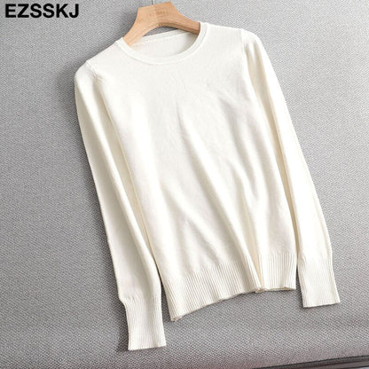 Christmas Gift Autumn Winter O-NECK BASIC  Sweater pullovers Women  Female  loose BOTTOM Sweater Pullover female