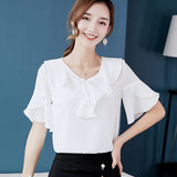 Back to college outfits Clearance In Stock Lowest Price Women Blouses & Shirts Summer Shirt New Fashion Slim Korean Office Long Sleeve Shirts Top fx0615