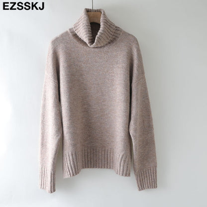 Christmas Gift autumn Winter casual cashmere oversize thick Sweater pullovers Women  loose Turtleneck women's sweaters jumper