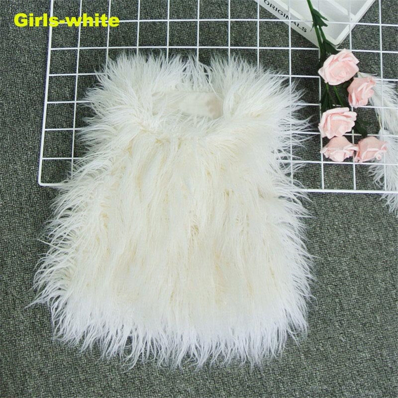 Christmas Gift  Autumn Winter Mother & Daughter Shaggy Faux Fur Vest Fashion Fluffy Sleeveless Waistcoat Outfits Street Fur Jacket Coats