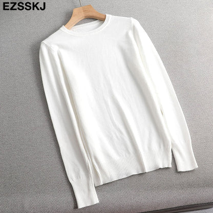 Christmas Gift Autumn Winter O-NECK BASIC  Sweater pullovers Women  Female  loose BOTTOM Sweater Pullover female