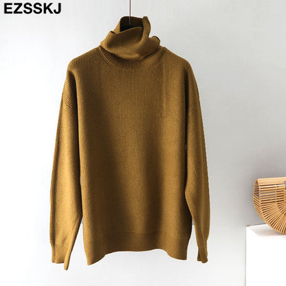 Christmas Gift  Women's Sweater Autumn Winter Warm Turtlenecks Casual Loose Oversized  wool sweaters  Pullover  Femme top