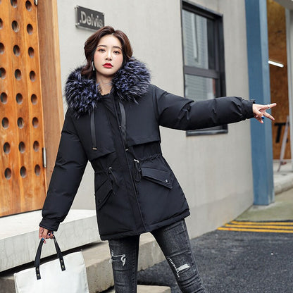 Christmas Gift  New Winter Jacket Artificial Fur Collar Women Jacket Parkas Plus Velvet Thick Overcoat Female Long Coats Outwear Plus Size