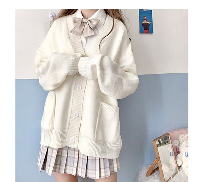 Christmas Gift  new sweet cute girl knitting sweater lazy college style loose sleeve Harajuku girl JK uniform sweater coat s ~ 2XL